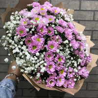 Букет_Сантини с белой гвоздикой