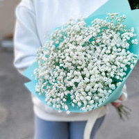 Букет_Монобукет из белой гипсофилы