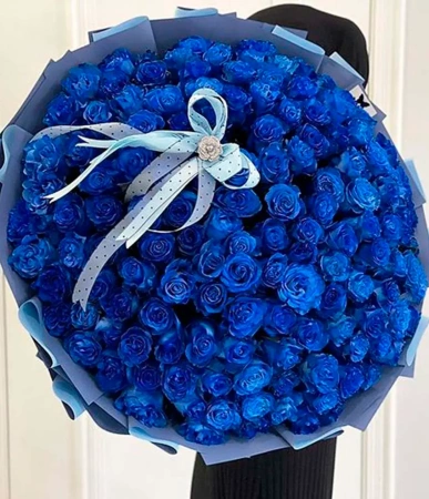синей 101 розы 50 см