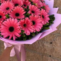 Букет_Летний букет из розовых гербер